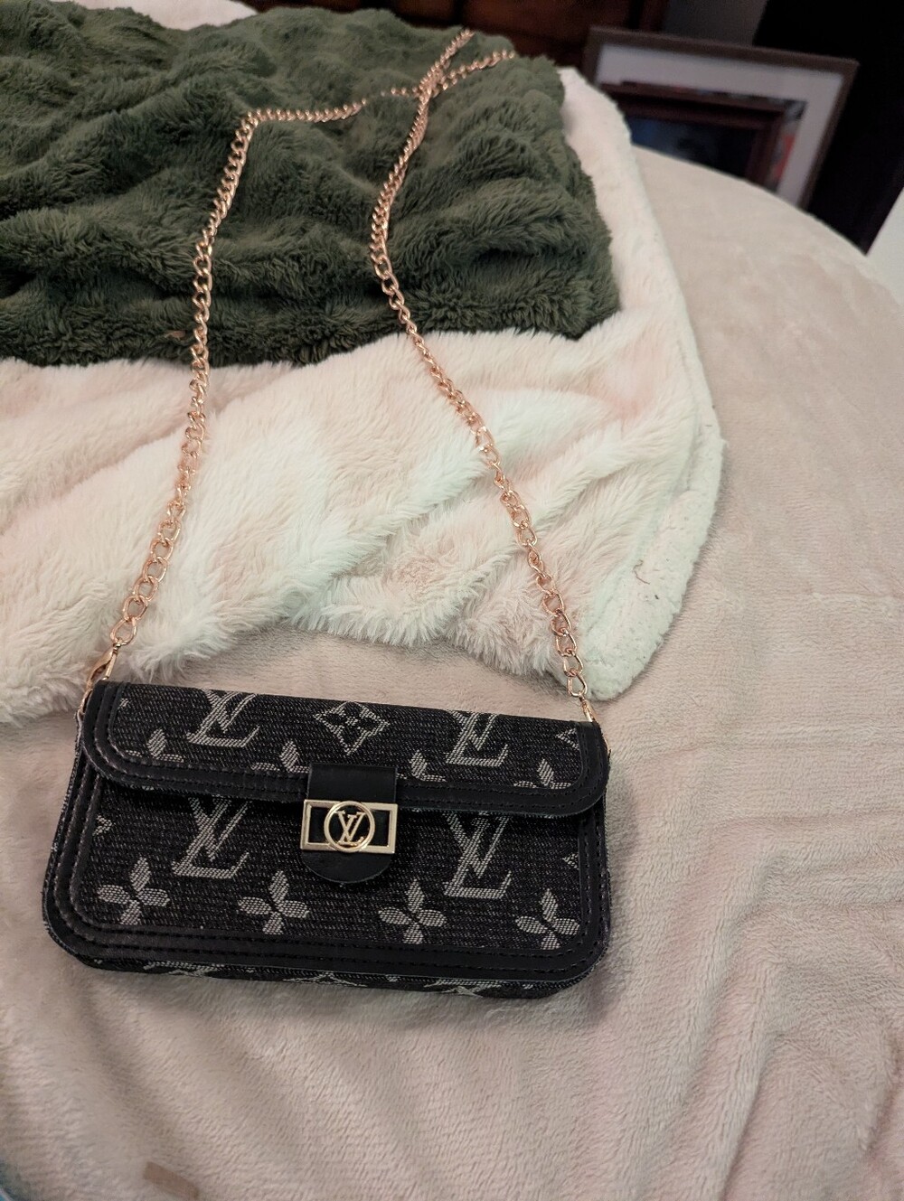 Louis Vuitton Black Monogram Denim Chain Crossbody - Picture 1 of 2